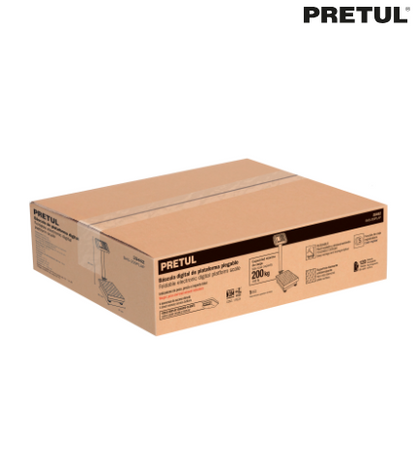BÀSCULA ELETRONICA DE PLATAFORMA, PLEGABLE, 200KG. PRETUL 28462 *