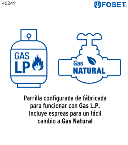 PARRILLA GAS EMPOTRABLE 30CM, 2 QUEM, VIDRIO NEGRO, RIVIERA 46249 P