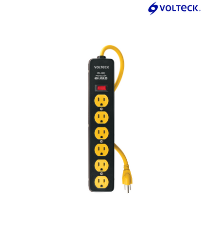 MULTICONTACTO 14 AWG, 6 ENTRADAS SUP. DE PICOS 600J, NEGRO 46719 *