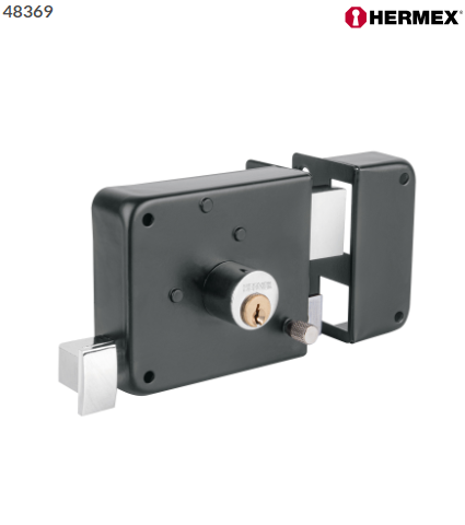 CERRADURA SOBREPONER DER INTALA-FÁCIL, TRADICIONAL, NEGRO 48369 *