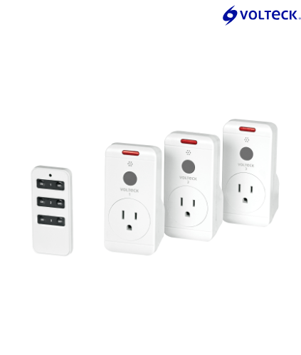 JUEGO DE 3 CONTACTOS CON CONTROL REMOTO, VOLTECK 49489 P