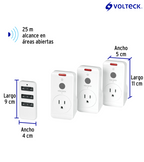 JUEGO DE 3 CONTACTOS CON CONTROL REMOTO, VOLTECK 49489 P