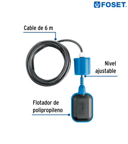 FLOTADOR ELÉCTRICO CON CABLE DE 6M, FOSET 49760 *