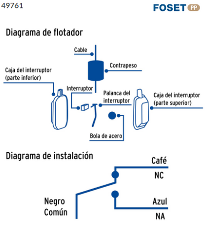 FLOTADOR ELÈCTRICO CON CABLE DE 10M, FOSET 49761 *