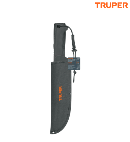 MACHETE DOBLE FILO 10'' CACHA INYECTADA, CON FUNDA, TRUPER 103015 *