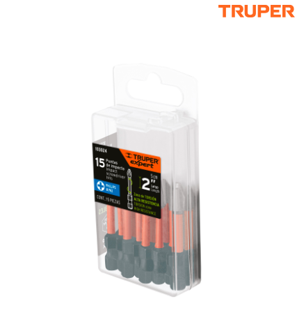 ESTUCHE CON 15 PUNTAS DE CRUZ PH2 DE IMPACTO LARGO 2'' 103024 P