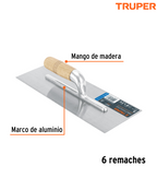 LLANA MINI CANTO RECTO 8'', 6 REMACHES, MGO DE MADERA, TRUPER 103037 *