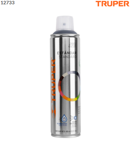 PINTURA EN AEROSOL, GRIS ACERO, 400ML, TRUPER 12733 *