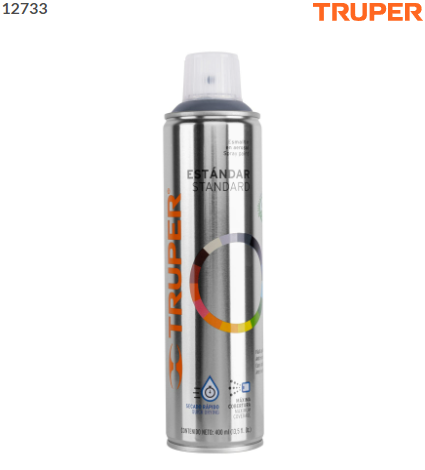PINTURA EN AEROSOL, GRIS ACERO, 400ML, TRUPER 12733 *