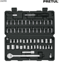 JUEGO DE 60 HERRAMIENTAS 1/4'' Y 3/8'' PARA MECÀNICO, PRETUL 26090 *