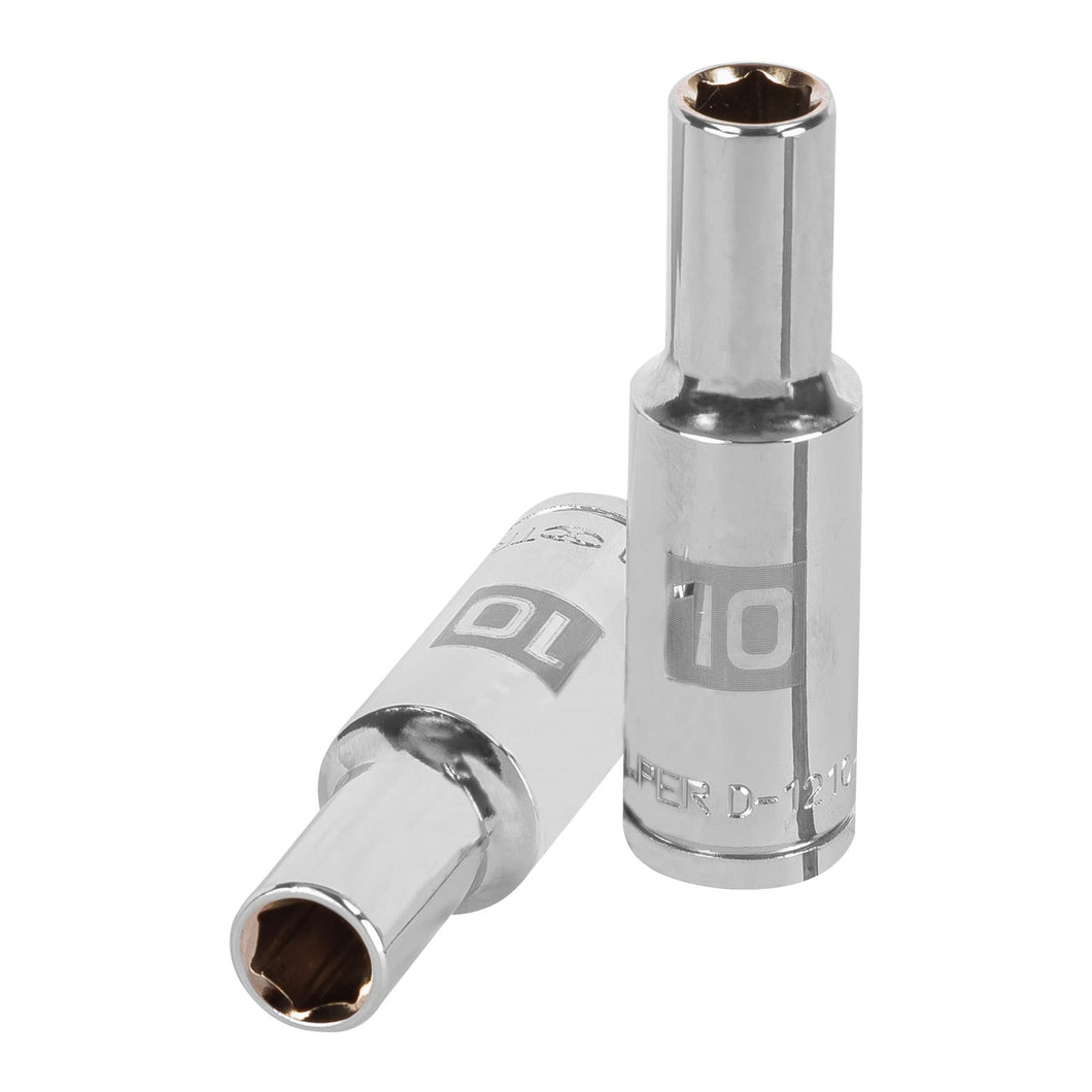 DADO LARGO DE 10 MM, 6 PUNTAS, CUADRO 1/2', TRUPER 13350 N