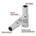 DADO LARGO DE 13 MM, 6 PUNTAS CUADRO 1/2'', TRUPER 13353 P