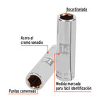 DADO LARGO DE 14 MM, 6 PUNTAS, CUADRO 1/2', TRUPER 13354 N