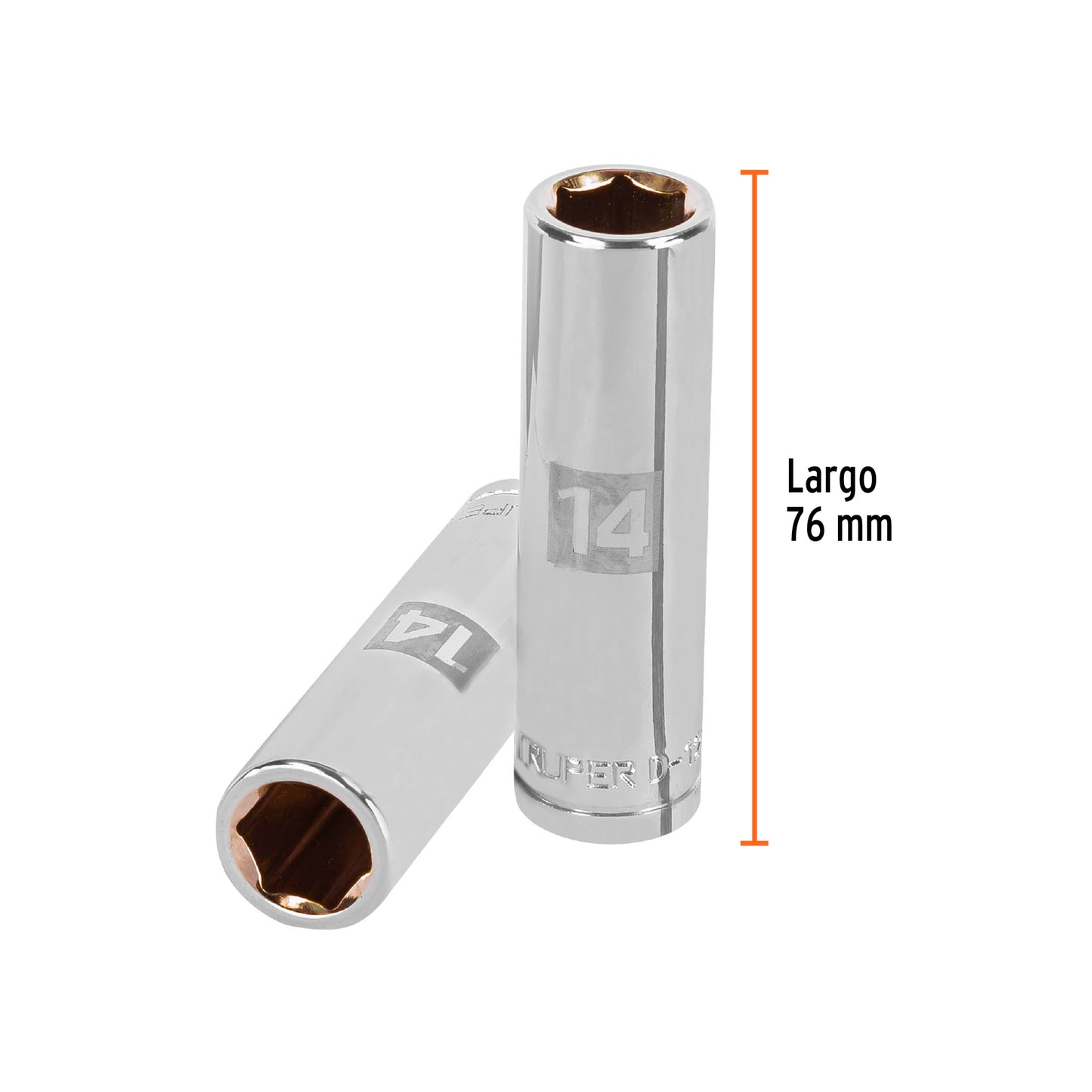 DADO LARGO DE 14 MM, 6 PUNTAS, CUADRO 1/2', TRUPER 13354 N