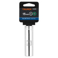 DADO LARGO DE 15 MM, 6 PUNTAS, CUADRO 1/2'', TRUPER 13355 P