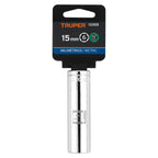 DADO LARGO DE 15 MM, 6 PUNTAS, CUADRO 1/2'', TRUPER 13355 P