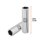 DADO LARGO DE 15 MM, 6 PUNTAS, CUADRO 1/2'', TRUPER 13355 P