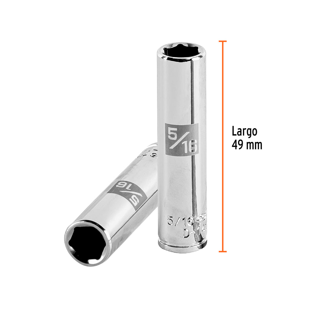 DADO LARGO DE 5/16'', 6 PUNTAS, CUADRO 1/4'', TRUPER 13184 P