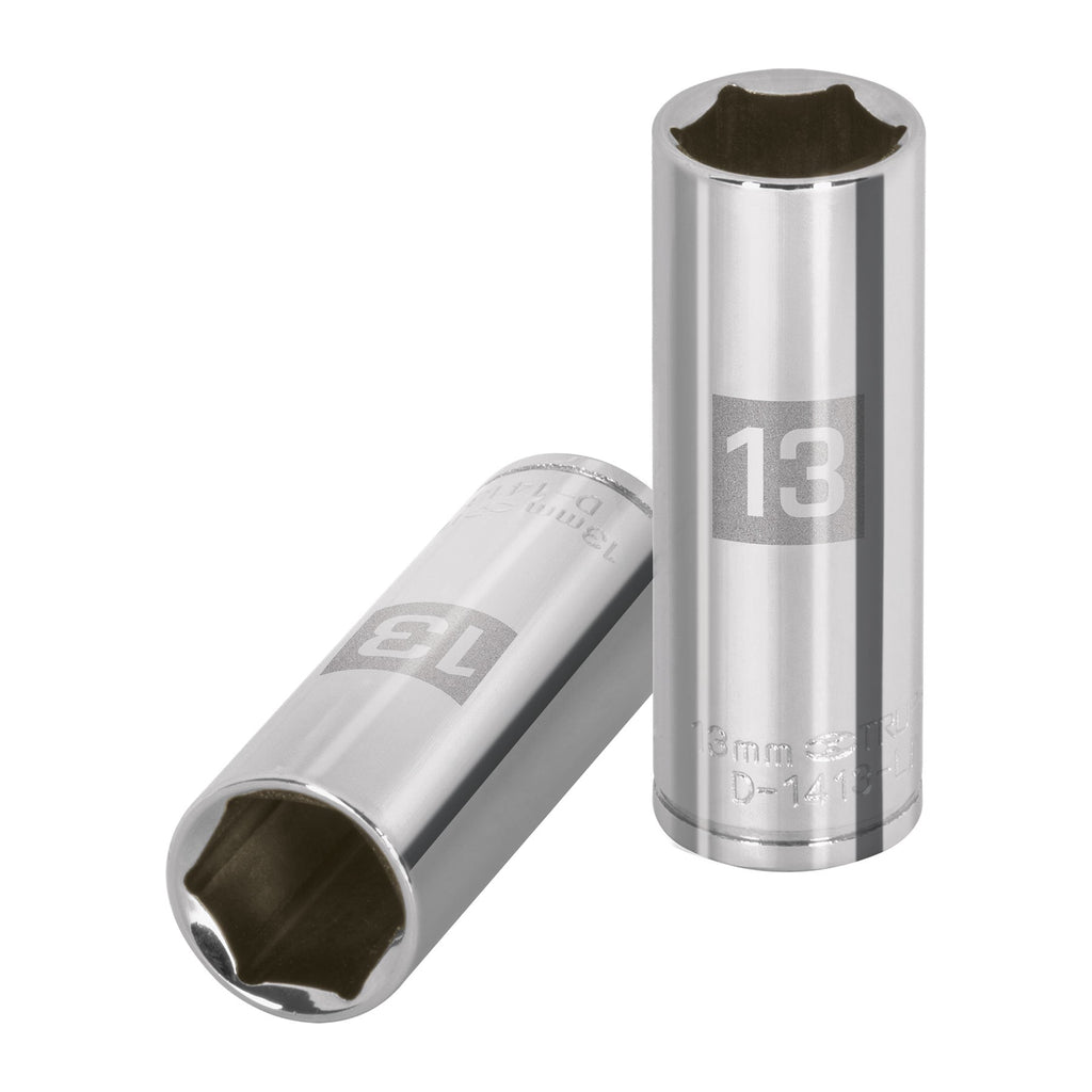 DADO LARGO DE 13 MM, 6 PUNTAS, CUADRO 1/4'', TRUPER 13207 P