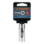 DADO LARGO DE 13 MM, 6 PUNTAS, CUADRO 1/4'', TRUPER 13207 P