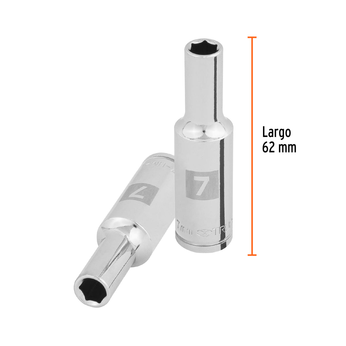 DADO LARGO DE 6 MM, 6 PUNTAS, CUADRO 3/8'', TRUPER 100992 P
