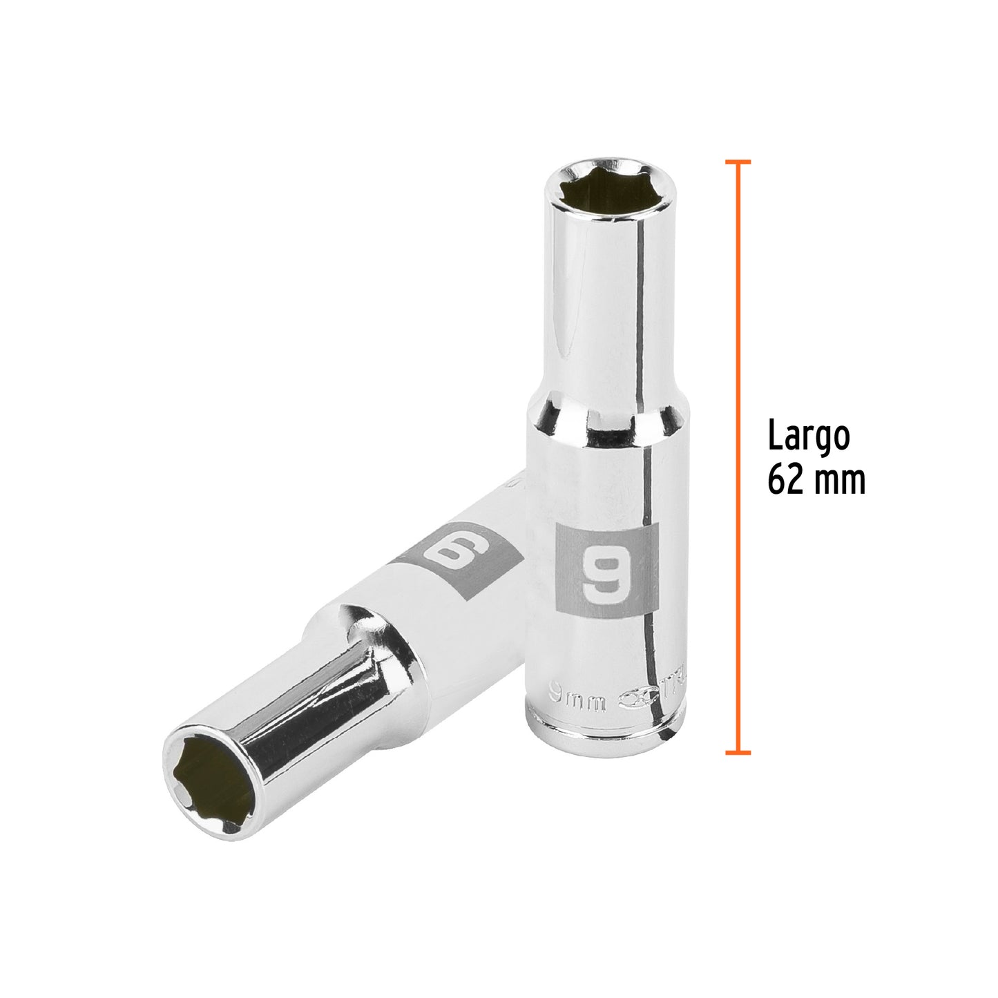 DADO LARGO DE 9MM, 6 PUNTAS, CUADRO 3/8'', TRUPER 100994 P