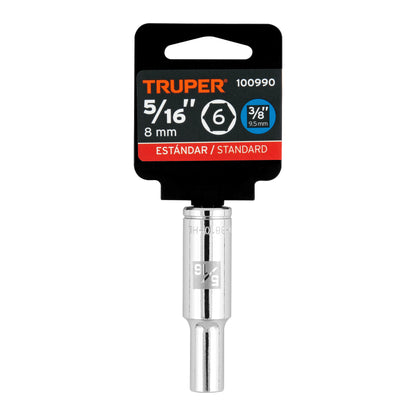 DADO LARGO 5/16'',6 PUNTAS, CUADRO 3/8'', TRUPER 100990 P
