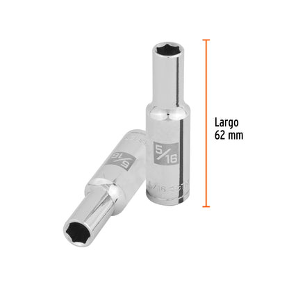 DADO LARGO 5/16'',6 PUNTAS, CUADRO 3/8'', TRUPER 100990 P