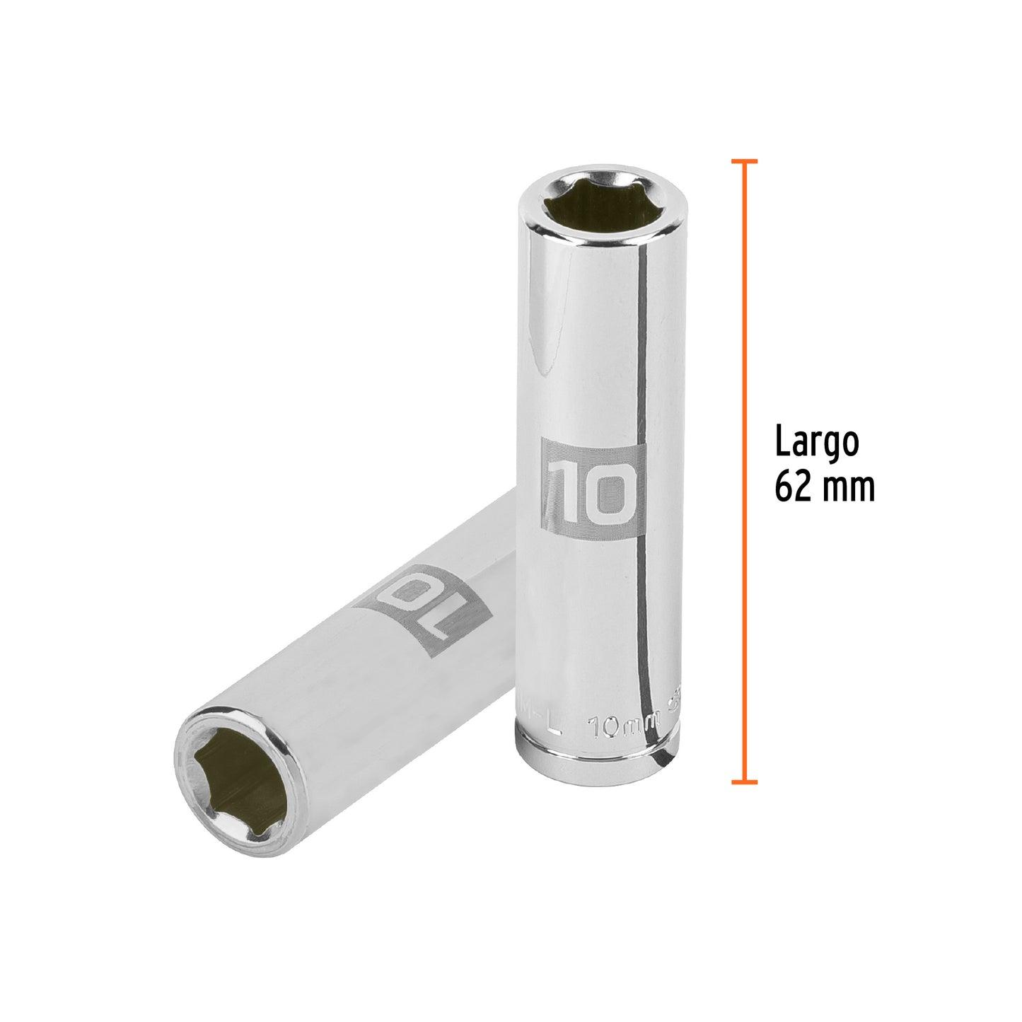 DADO LARGO DE 10 MM, 6 PUNTAS , CUADRO 3/8'', TRUPER 13770 *