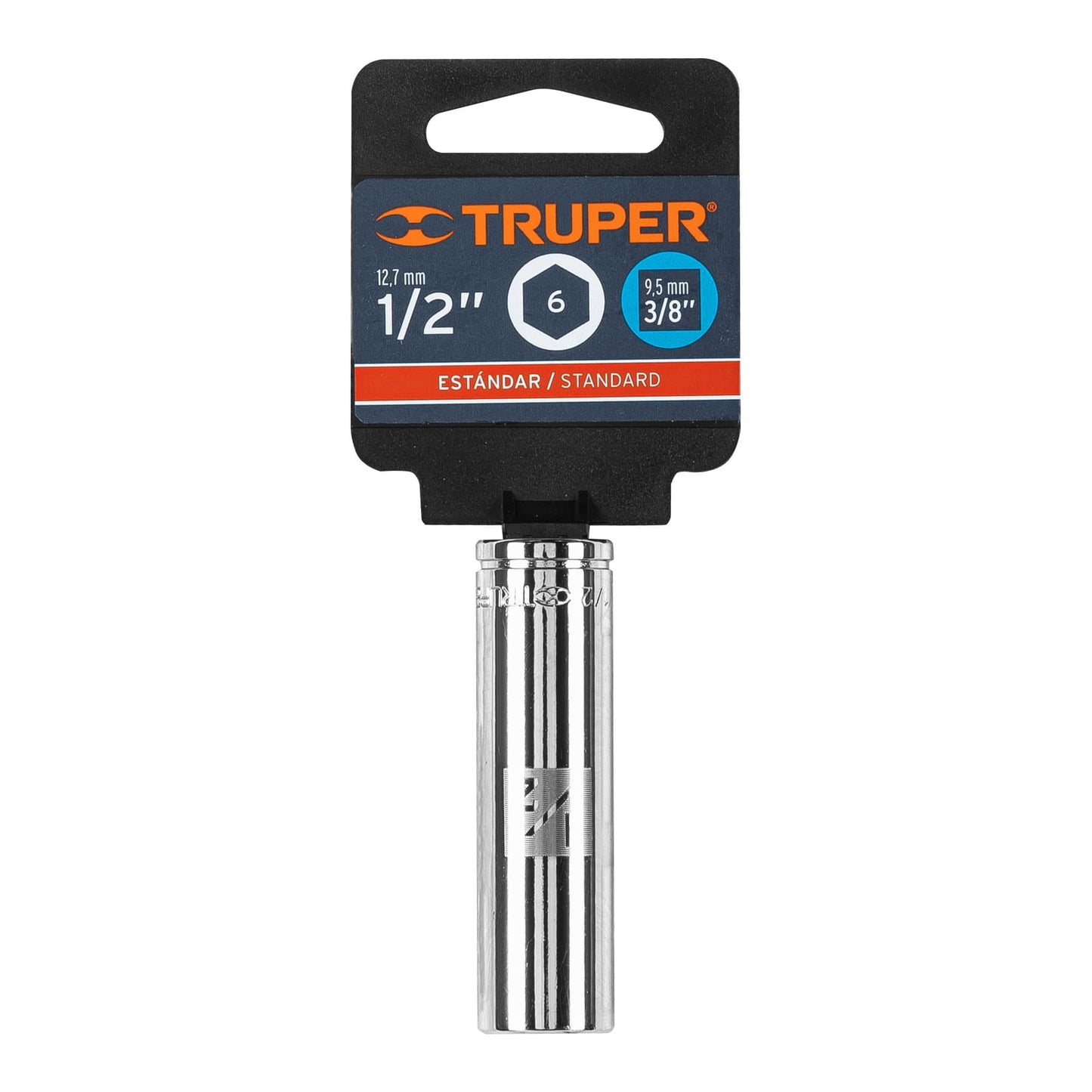 DADO LARGO DE 1/2'', 6 PUNTAS, CUADRO 3/8'', TRUPER 13714 P