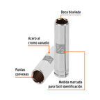 DADO LARGO DE 1/2'', 6 PUNTAS, CUADRO 3/8'', TRUPER 13714 P