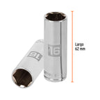DADO LARGO DE 16 MM, 6 PUNTAS, CUADRO 3/8', TRUPER 13776 *
