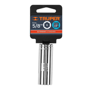 DADO LARGO DE 5/8'', 6 PUNTAS, CUADRO 3/8'', TRUPER 13716 P