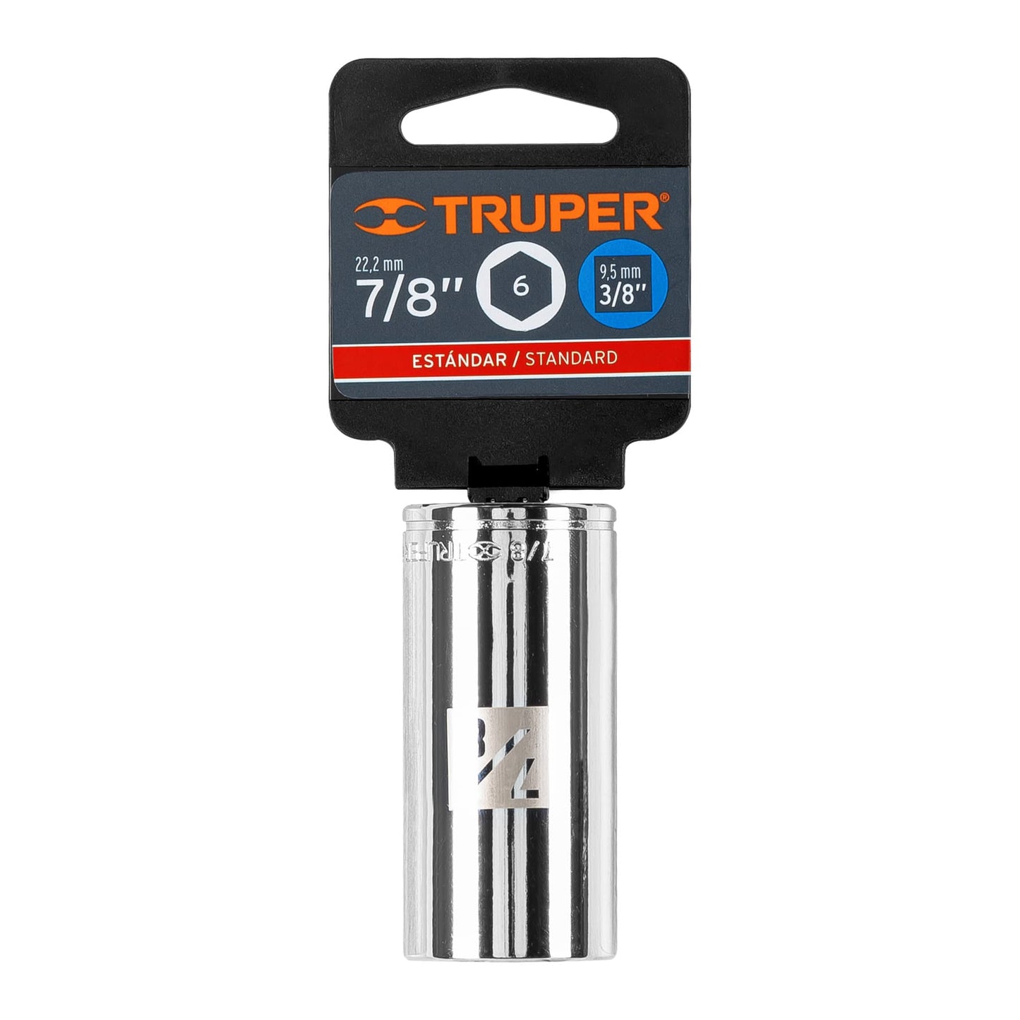 DADO LARGO DE 7/8", 6 PUNTAS, CUADRO 3/8", TRUPER 13720 *
