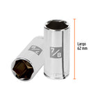 DADO LARGO DE 7/8", 6 PUNTAS, CUADRO 3/8", TRUPER 13720 *