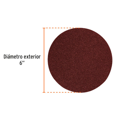 PAQUETE CON 3 DISCOS DE LIJA 6" GRANO 80, PARA PUL-4X6T 16164 *