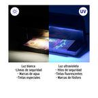 DETECTOR DE BILLETES FALSOS CON DOBLE LÁMPARA, VOLTECK 45675 *