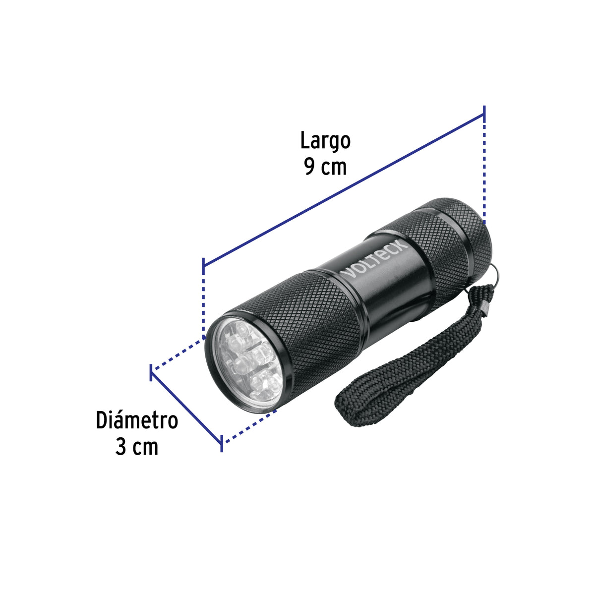 LINTERNA LED C/LUZ ULTRAVIOLETA, VOLTECK 45853 *