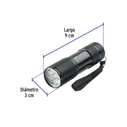 LINTERNA LED C/LUZ ULTRAVIOLETA, VOLTECK 45853 *