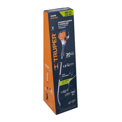 DESBROZADORA A GASOLINA 30CC MANGO TIPO 'D', 17'CORTE, CURVA 12498 P
