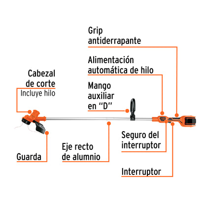 DESBROZADORA INALÁMBRICA 40V , 2 BATERÍAS 2Ah 103243 *