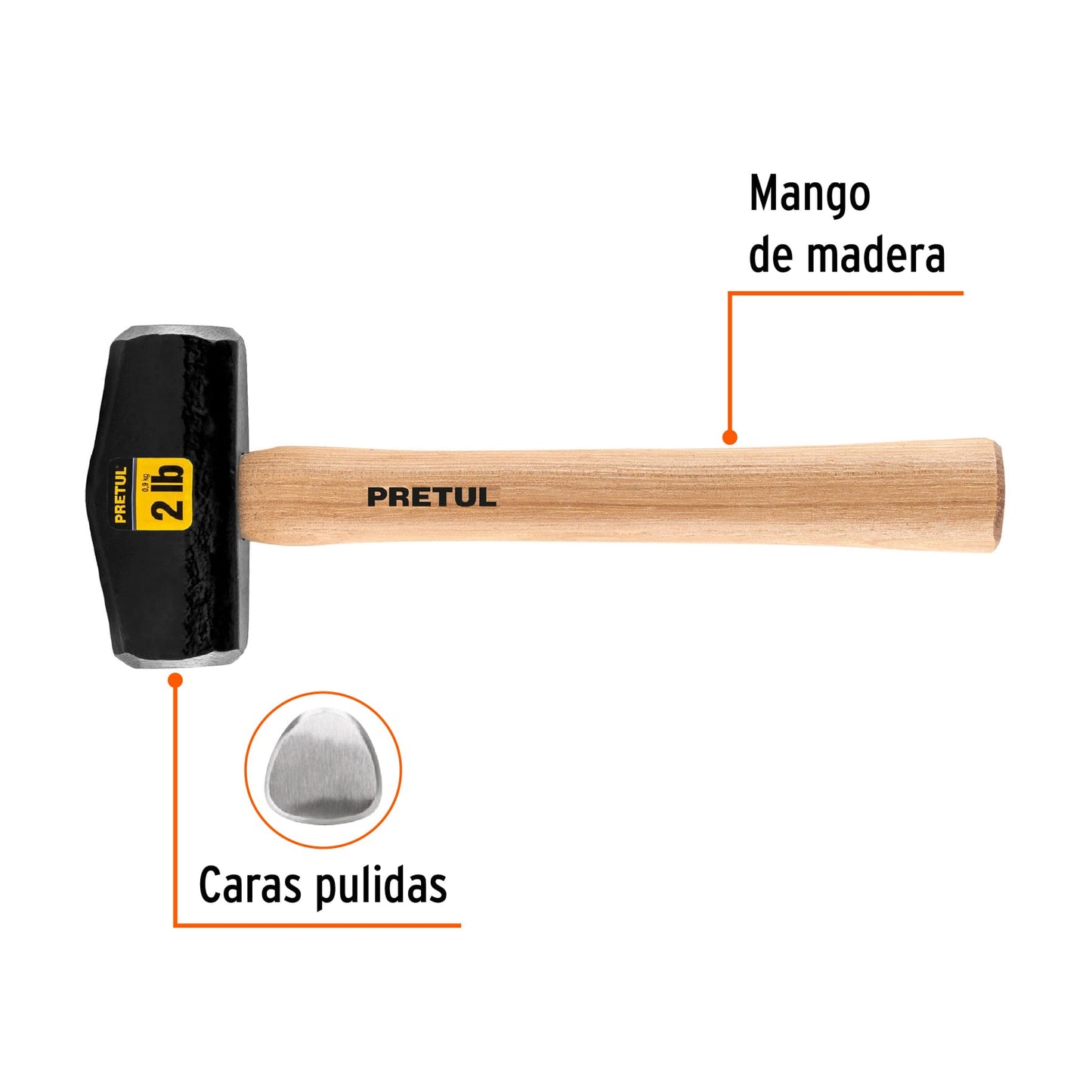 MARRO TIPO NEVADA 2LBS. MANGO 10-3/4'', PRETUL 22215 *