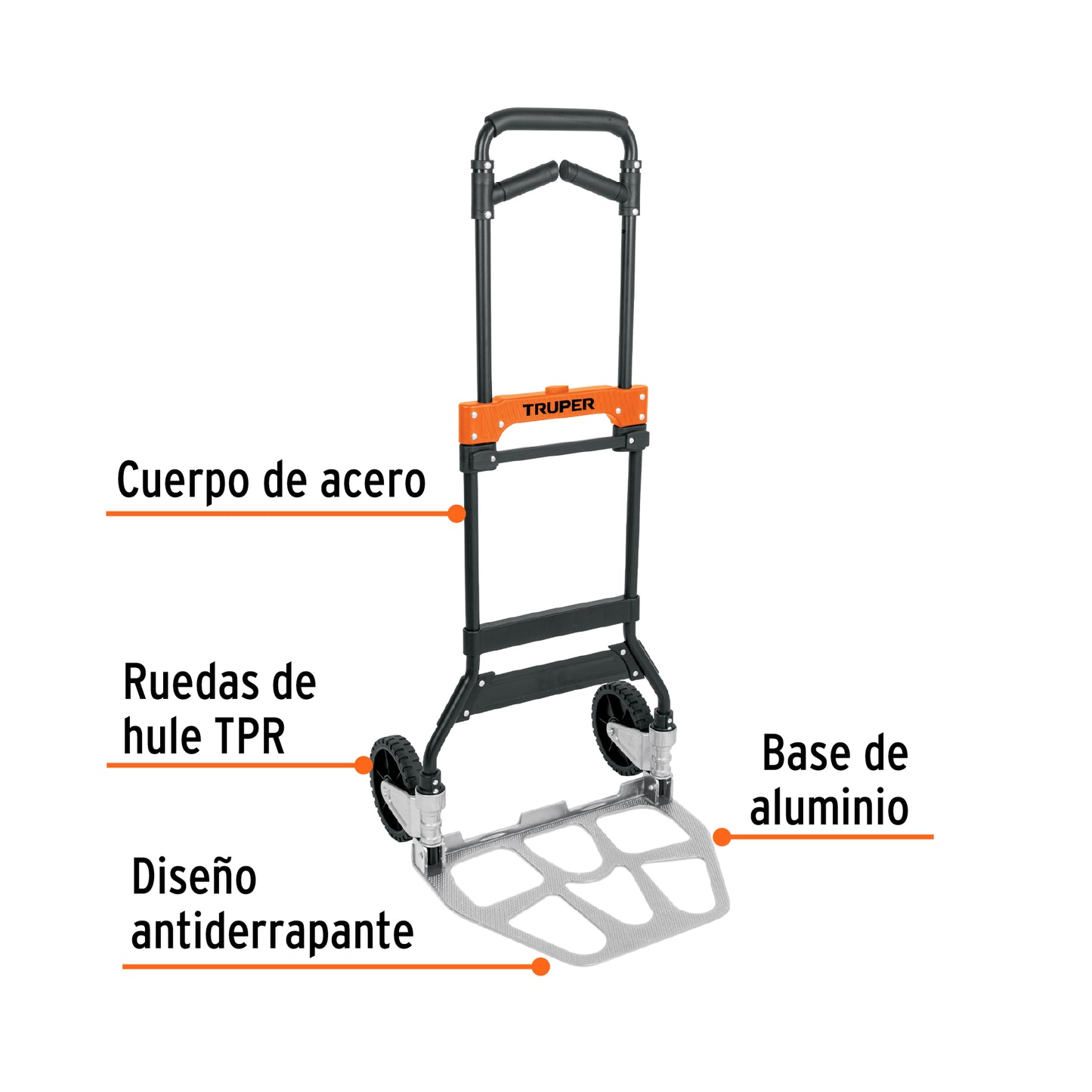 DIABLO DE CARGA, PLEGABLE, MANGO ABATIBLE, 170 KG, TRUPER 103199 *