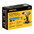 DESTORNILLADOR DE IMPACTO INALÁMBRICO 1/4', 20 V, PRETUL 28269 *