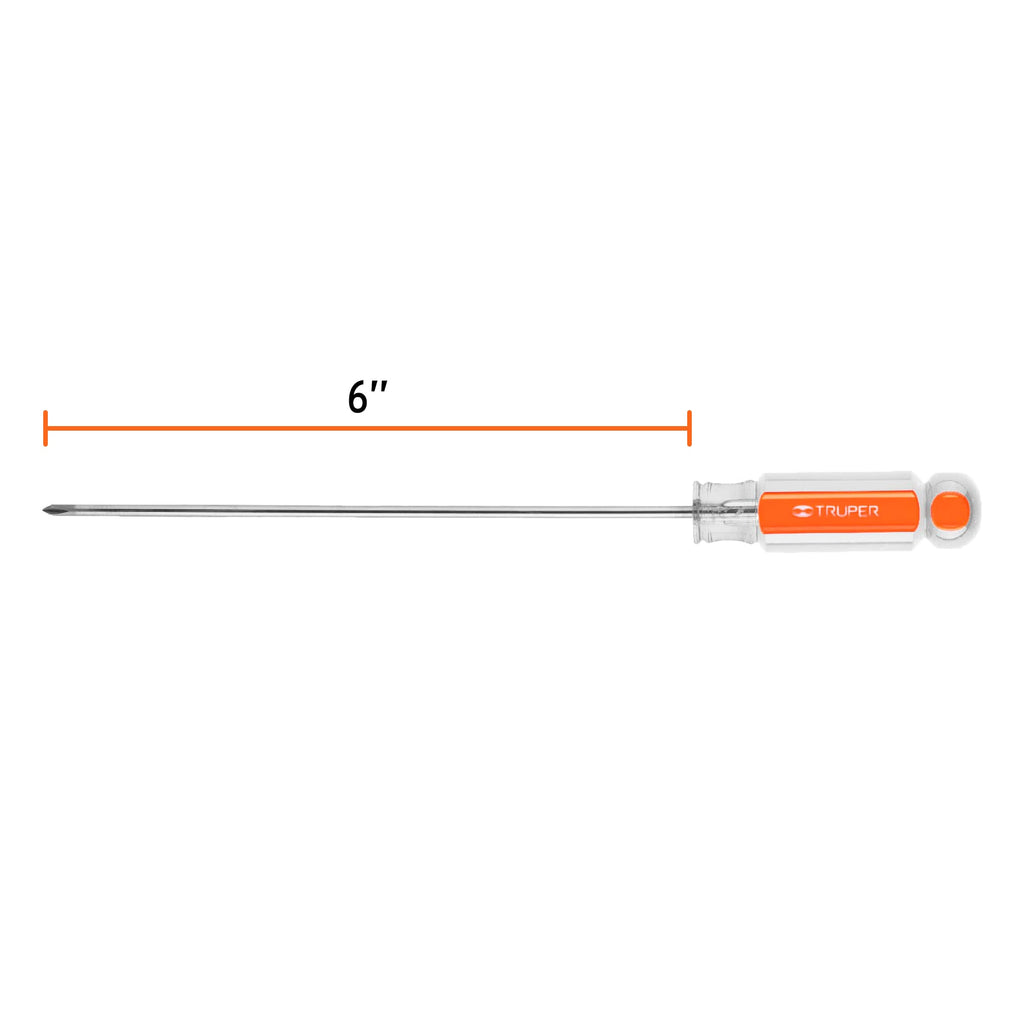 DESARMADOR DE CRUZ 1/8'' X 6'' MANGO DE ACETATO, TRUPER 14056 P