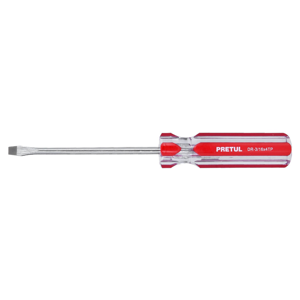 DESARMADOR PLANO 3/16 X 4'' MANGO DE PVC, PRETUL 21458 *