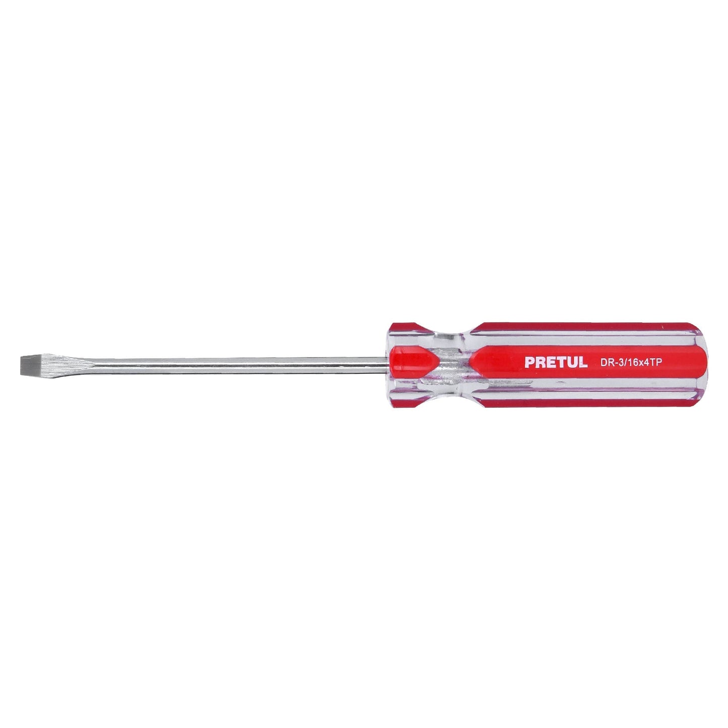 DESARMADOR PLANO 3/16 X 4'' MANGO DE PVC, PRETUL 21458 *