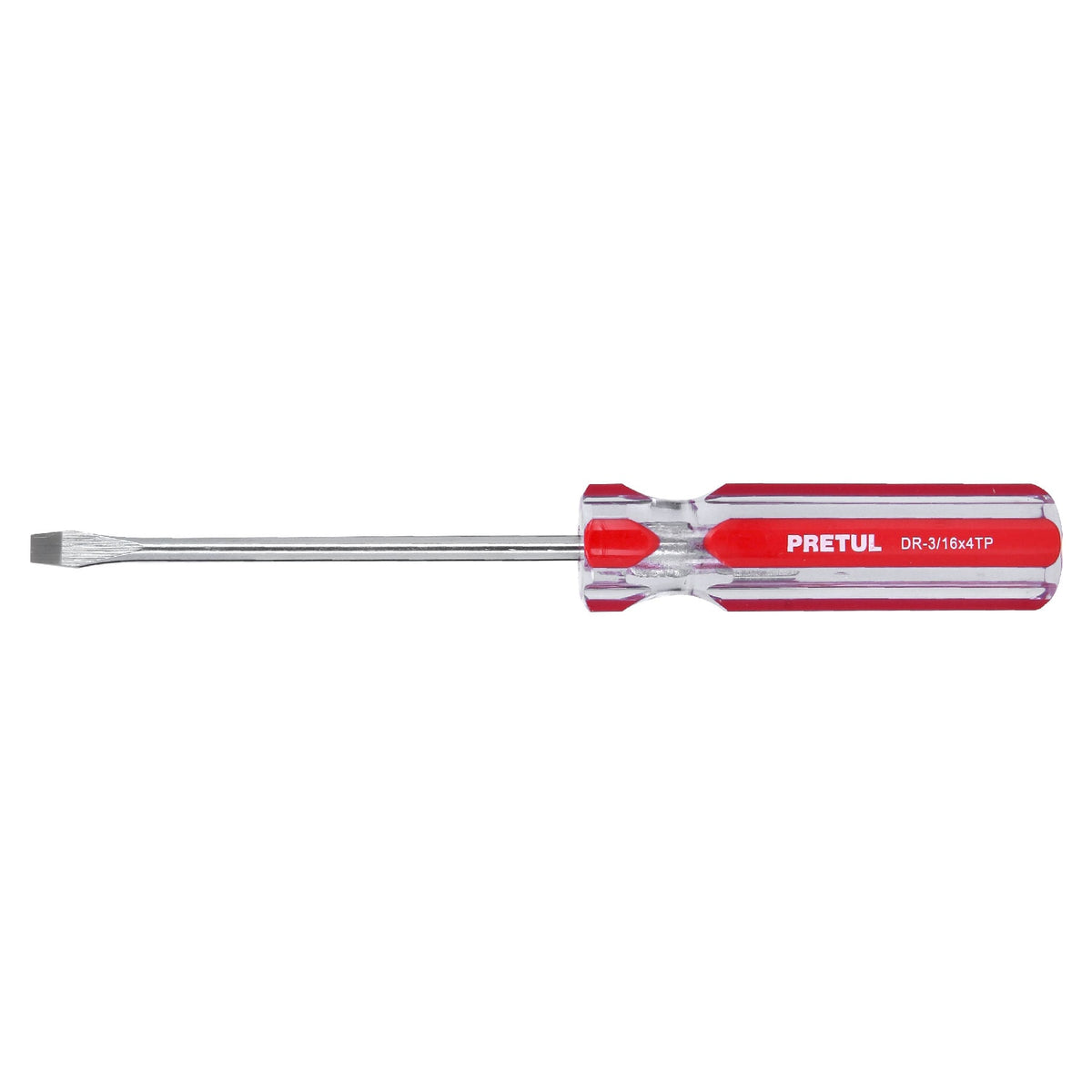 DESARMADOR PLANO 3/16 X 4'' MANGO DE PVC, PRETUL 21458 *