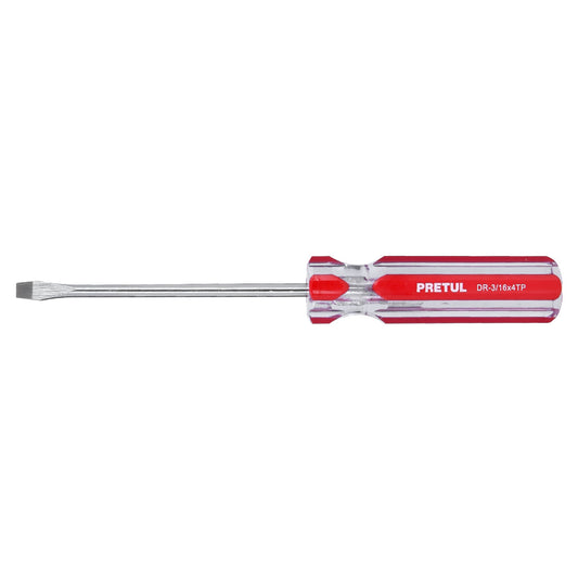 DESARMADOR PLANO 3/16 X 4'' MANGO DE PVC, PRETUL 21458 *