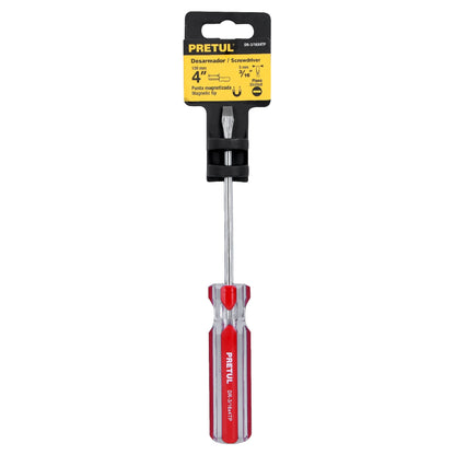 DESARMADOR PLANO 3/16 X 4'' MANGO DE PVC, PRETUL 21458 *